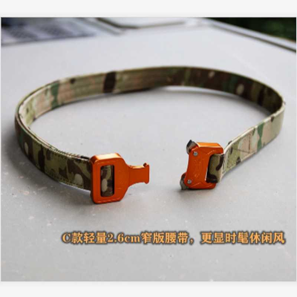 

mc camouflage tactical belt forged buckle 550d imported mc nylon cloth, Black;gray