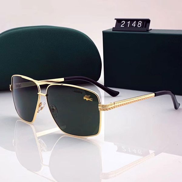 

designer pilot sunglasses for mens women polarized driving sunglasses men crocodile sun glasses metal frame avant-garde gafas de sol 88237, Black