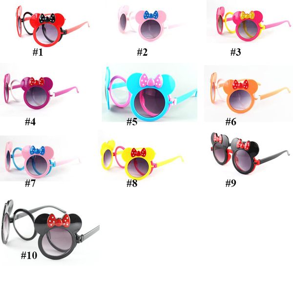 Venda quente Kids Bow Óculos de Sol Clamshell Sol Mirror Girls Decoração de Olho Clear Lente Vidros Cores Bowknot Sunglasses para meninas M034