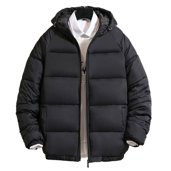 

2020 new waterproof winter jacket men hoodied embroidery parka men warm winter coat thicken zipper mens jackets solid color, Black