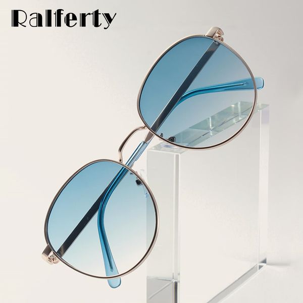 

ralferty round sunglass woman 2020 vintage metal frame uv protection gradient sun glasses women feminino w2035, White;black