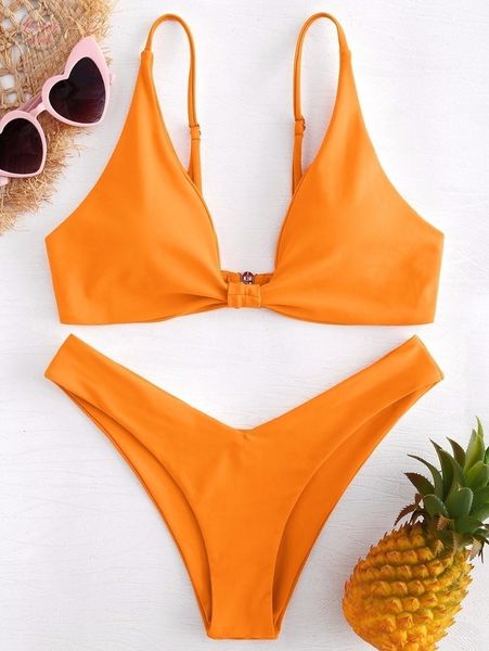

high leg knot bikini set low waisted spaghetti straps solid high cut women bikinis beach swimwear bathing spandex suit swimsuits, White;black