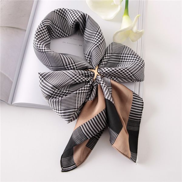 

2020 new style fashion square headscarf spring and summer women's quality printing silk scarves lady sunscreen silk beach shawl, Blue;gray