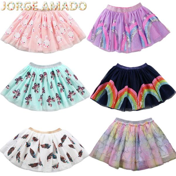 

baby girl skirt sequins cartoon unicorn rabbit strawberry fashion gauze skirt tutu skirt girl children clothes wn004