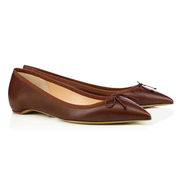 

lucky2020 bow year pointed comfortable women's a pedal ballet shoes, Black