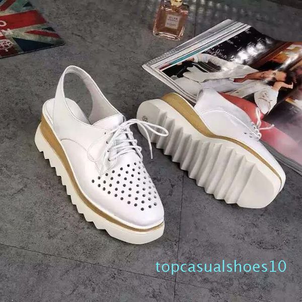 

superior quality)stella leather mccar shoesthick soled shoes sandals summer shoes shoes pierced t10, Black