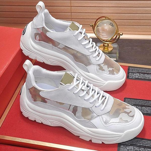 

new arrival gumboy calfskin sneaker mens shoes design soft footwears breathable lace -up low plus size sports men shoes, Black