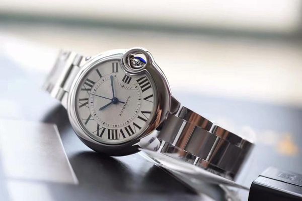 

women watch v6 automatic movement 36mm 316l stainless steel band women men sports wristwatches waterproof1, Slivery;brown