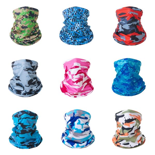 

solid color and camouflage skull scarf neck gaiter bandana, , women men multicolor magic fashion head face #464#164#857, Black