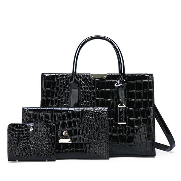 

women's bags 3 pcs alligator shoulder bags hand big capacity crossbody for women leather composite 3 pcs women's