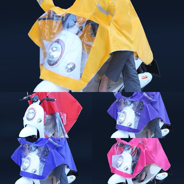 

itqvs yongba car raincoat men's and women's battery car poncho single large hat motorcycle electric vehicle electric vehicle brim, Black