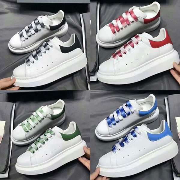 

2019 fashion luxury women shoes mens oversized sneakers calfskin platform sole casual shoes reflective additional shoelaces size us5-11, Black