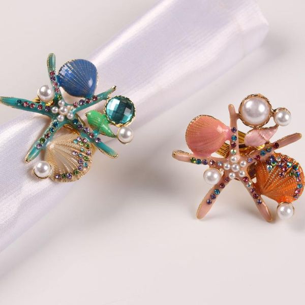 

10pcs new shell napkin ring starfish napkin button marine series ring l mouth