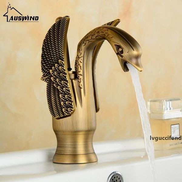 

antique mixer and cold water kitchen faucet gold brass basin faucet deck mouted bathroom hardware sets bath decoration t200423