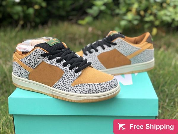 

аутентичный sb dunk low safari neutral gray кумкват desert очер кроссовки мужчины atmos скейтбординг обувь кроссовки с оригинальной коробкой