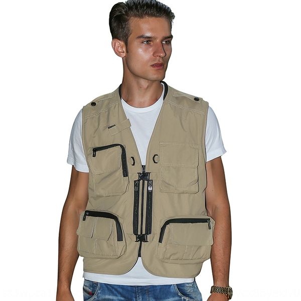 

aikj1 pgraphy quick-drying multi-pocket fishing outdoor reporter director pgraphy waistcoat waistcoat quick-drying multi-pocket fish, Black;white