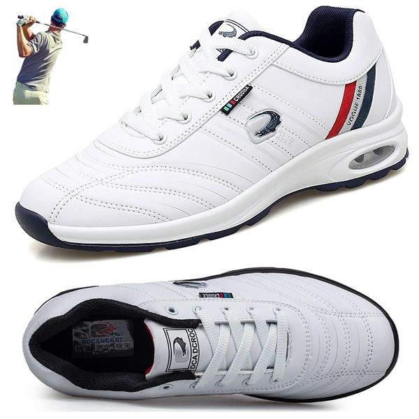 

новый гольф обувь мужчины белого обучение гольфы neakers водонепроницаемых спортивная обувь для антискольжения роскошных спортивных прогулок
