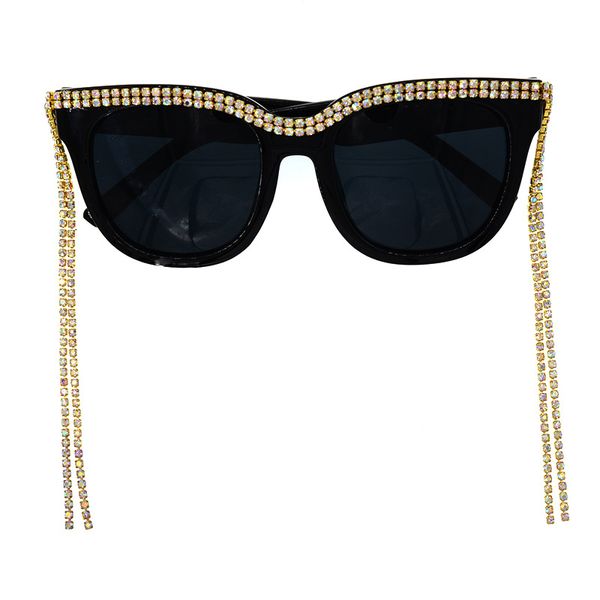 

fashion retro tassel baroque pearl sunglasses women's personalized beach rhinestone vintage circle big sun glasses female gift, White;black