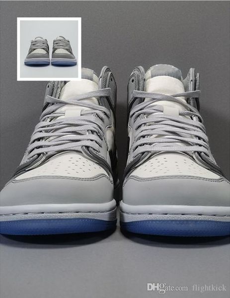 

with box designer high og grey shoes ransparent crystal one casual shoes kim jones 1s embossed crystal bottom luxury casual shoes, Black