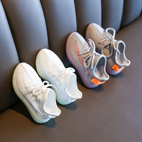 

mmnkf мальчики и девочки 2020 новые случайные сетки мягкого дна летать тканые дышащей светящейся кокосовом детской кокосового орех кроссовок, Black