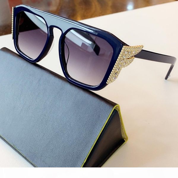 

luxury-sunglasses drands 2020 new spring ff oversized square frame side set with crystal diamonds with pointed mirror tail diamonds ff0381, White;black