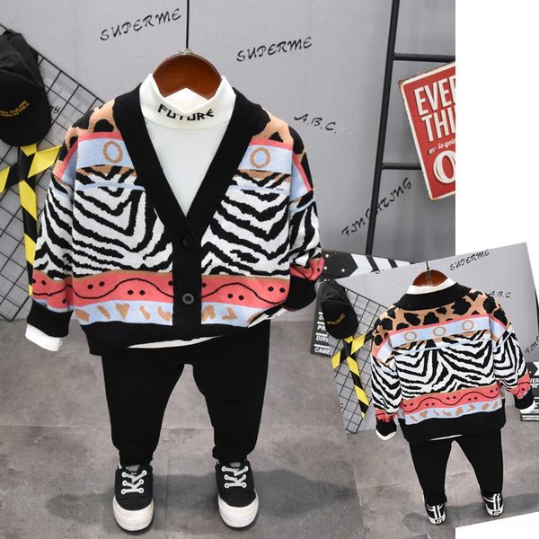 

knitted cardigan 2019 new clothing sweater coat korean coat children's children's fashion d1338, Blue