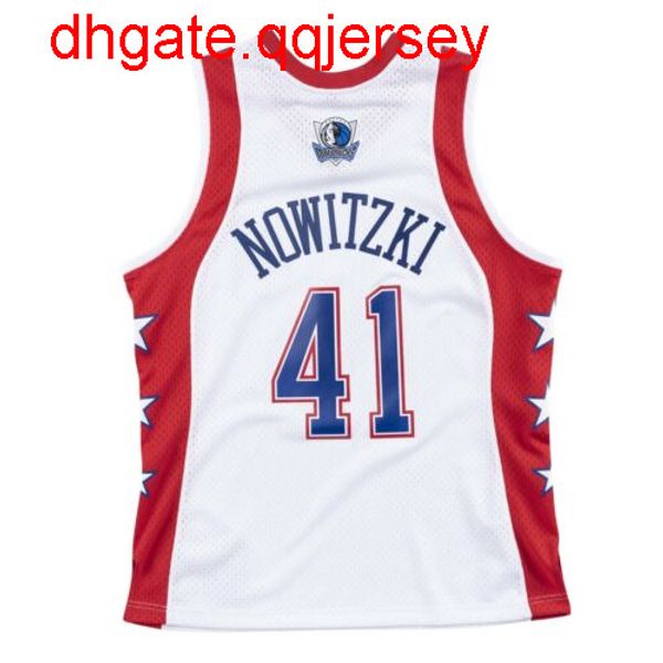 

dirk nowitzki #41 mitchell & ness 2004 all-star jersey throwbacks vest stitched basketball jerseys, Gray