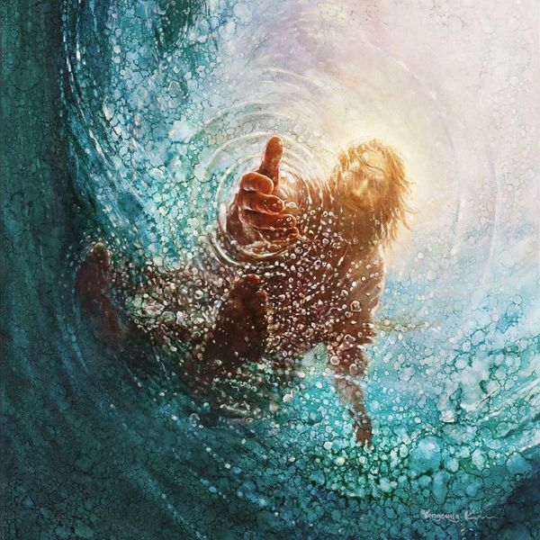 

yongsung kim jesus reaching hand into water hand of god home decor hd print oil painting on canvas wall art canvas pictures a102