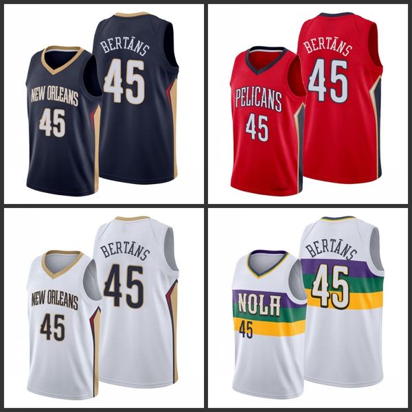 

new orleans pelicans dairis bertans men city basketball jersey, Black