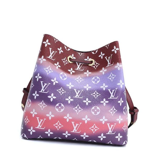 

drop ship womens leather bucket bag with origin box simple style drawstring shoulder bags classic designer lady messenger crossbody bags