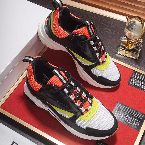 

b22 canvas and calfskin sneaker men 's shoes fashion design luxury shoes lace -up low breathable men shoes manner schu, Black