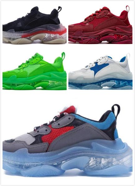 

balenciaga shoes единственного красного bottom париж 2020 triple-s прогулочной обуви мужских кроссовок женщин марочного стилист папа платфор, Black