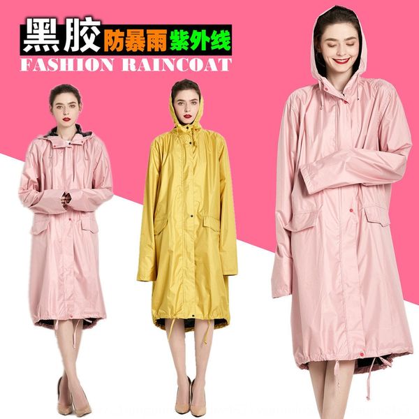 

tvgbn black plastic full shading rain-proof uv korean fashion raincoat single male female extra poncho black super travel cloak plasti, Red;brown