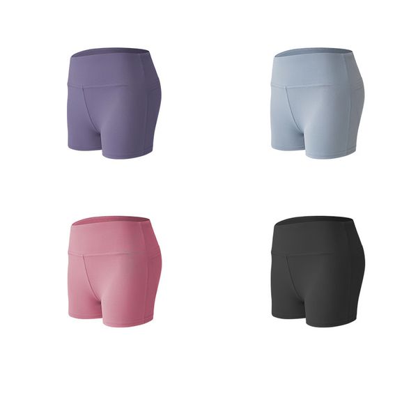 

4 color yoga pants women's summer fitness outdoor running hip high waist sports shorts pants sports safety cycling, White;red