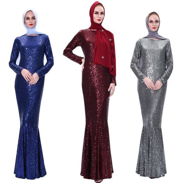 

sequin abaya dubai turkey hijab muslim evening dress caftan marocain kaftan dresses islamic clothing abayas for women oman robe