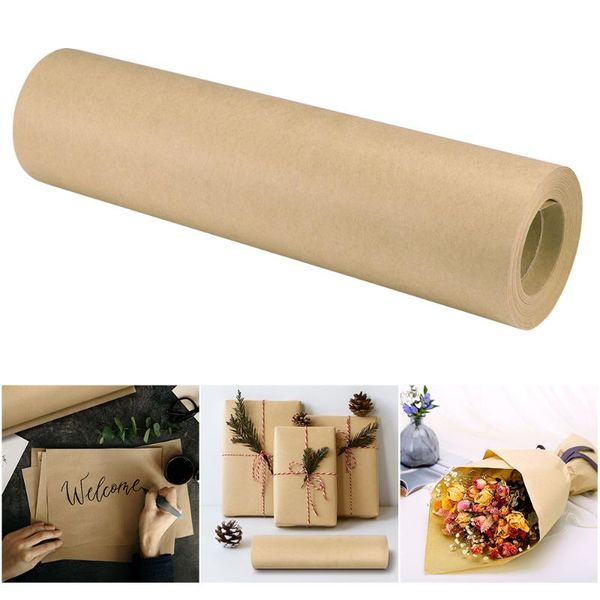 

3 meters brown kraft wrapping paper roll for wedding birthday party gift wrapping parcel packing art craft 30cm home decor