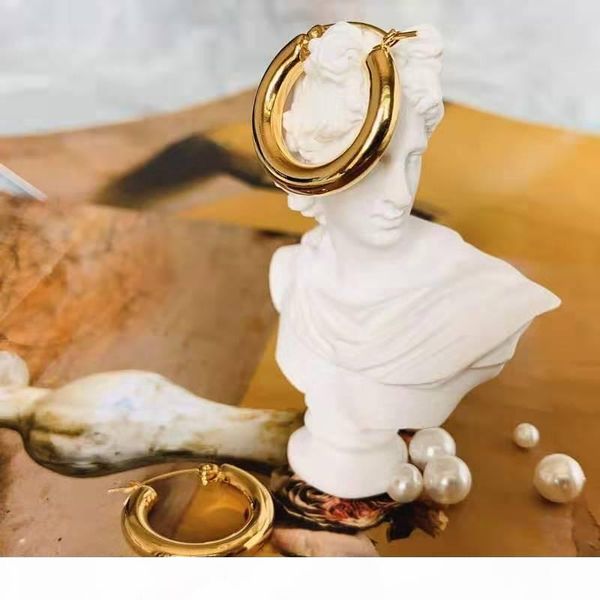 

europe and america luxury women earrings yellow gold plated smooth round hoops earrings for girls women for party wedding nice gift, Golden;silver