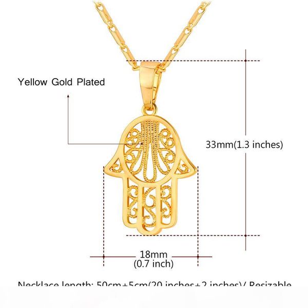 

new hamsa hand necklaces & pendants gold silver color arabic hand of fatima lucky gift crystal jewelry necklace
