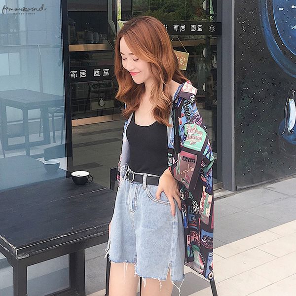 

summer oversized blouse women loose hip hop shirt vintage graphics print harajuku streetwear ladies blusas 21941, White