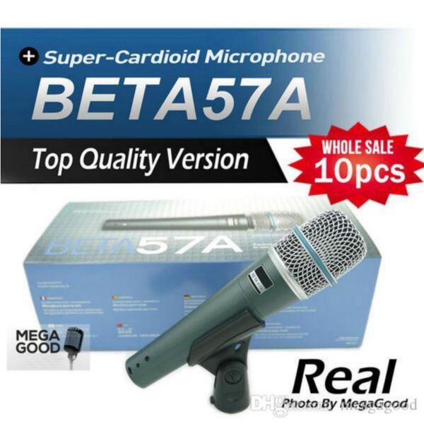 10pcs Real Transforme BETA57 Professionale BETA57A Karaoke Microfono dinamico cablato portatile Beta 57A 57 A Mic per Karaoke Live Vocals Stage