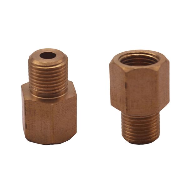 

2pcs 1/8\" male to female npt inverted flare brass pipe fitting gauge adapter
