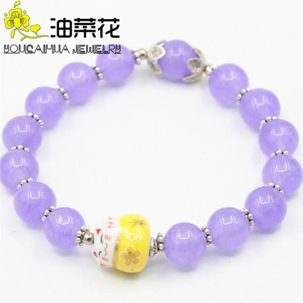 

10mm purple stones crystal bracelet balls jewelry making bracelet multilayer chain necklace natural women girl gifts stone, Black