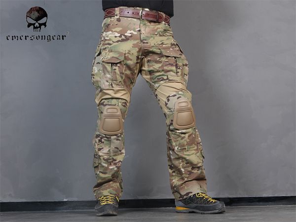 

мужчины охота gen3 combat pants multicam брюки с наколенниками mc em8527, Black;blue