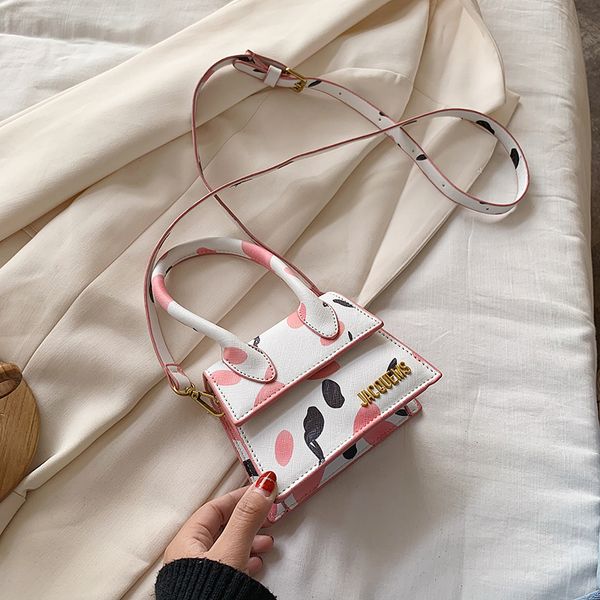 

mini luxury small square bag fashion pu leather women handbag cartoon printing lipstick shoulder messenger bags #40