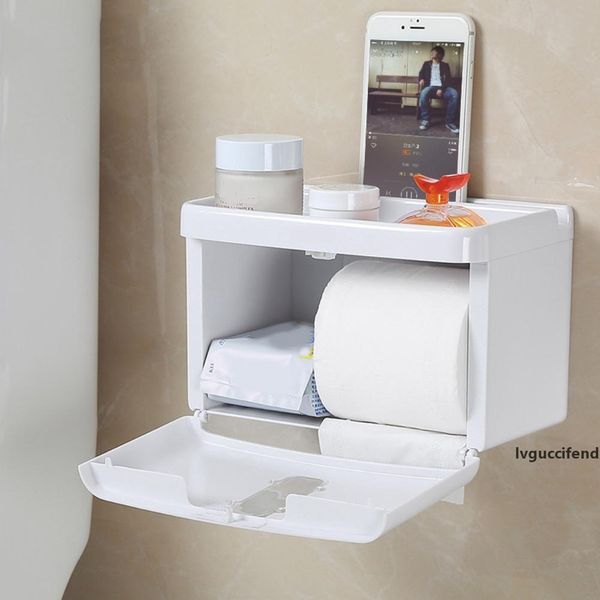 

1 pc home bathroom waterproof punch tissue holder toilet paper shelf case box paper holders t200425