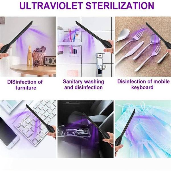 

30leds portable handheld ultraviolet sterilizer uv light home mobile mask led disinfection germicidal rod light