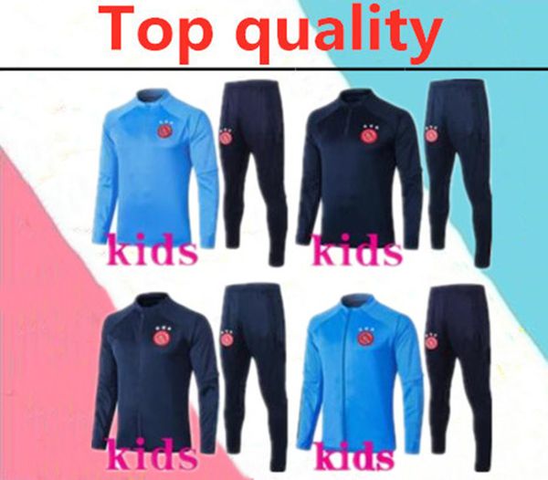 

2020 2021 ajax tadic de jong kids football tracksuit 2020 2021 ajax klaassen milik de ligt neres kids training suit, Black