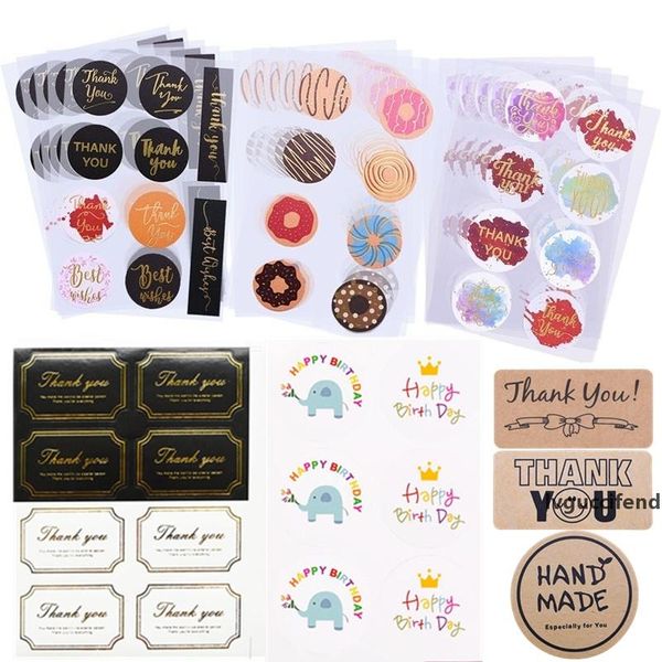

5/10 sheets thank you stickers handmade paper labels packaging sticker for candy bag gift box packing wedding thanks stickers