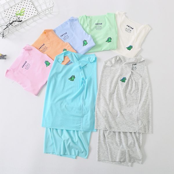 

children's set modal shorts vest vest shorts two-piece set for boys and girls summer style, Blue