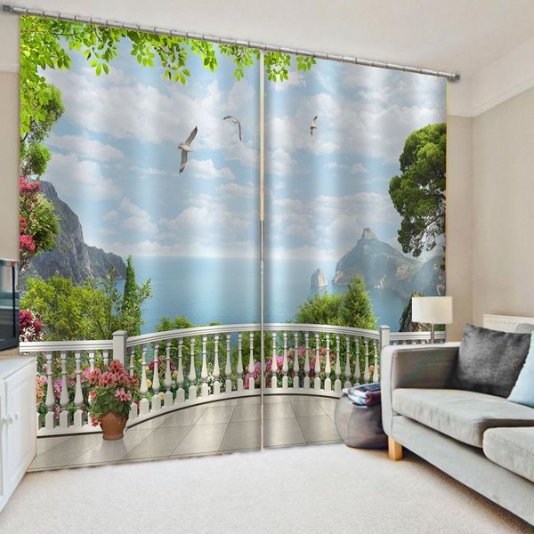 

customized 3d curtains new window balcony thickened windshield blackout curtains nature scenery curtains